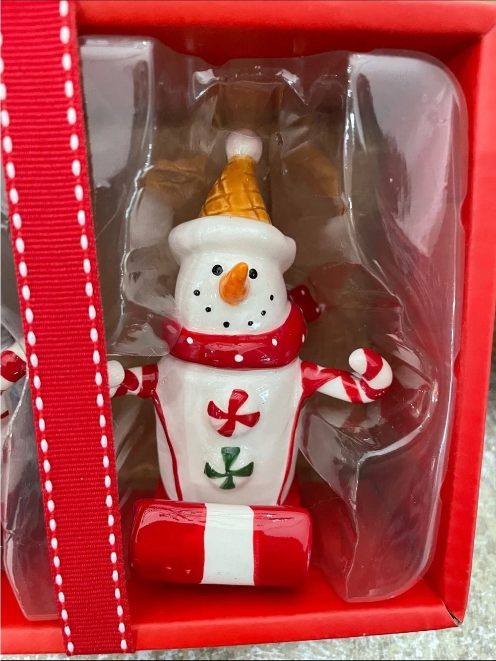 BLUE SKY CLAYWORKS 2022 CHRISTMAS SNOWMAN SALT & PEPPER SET